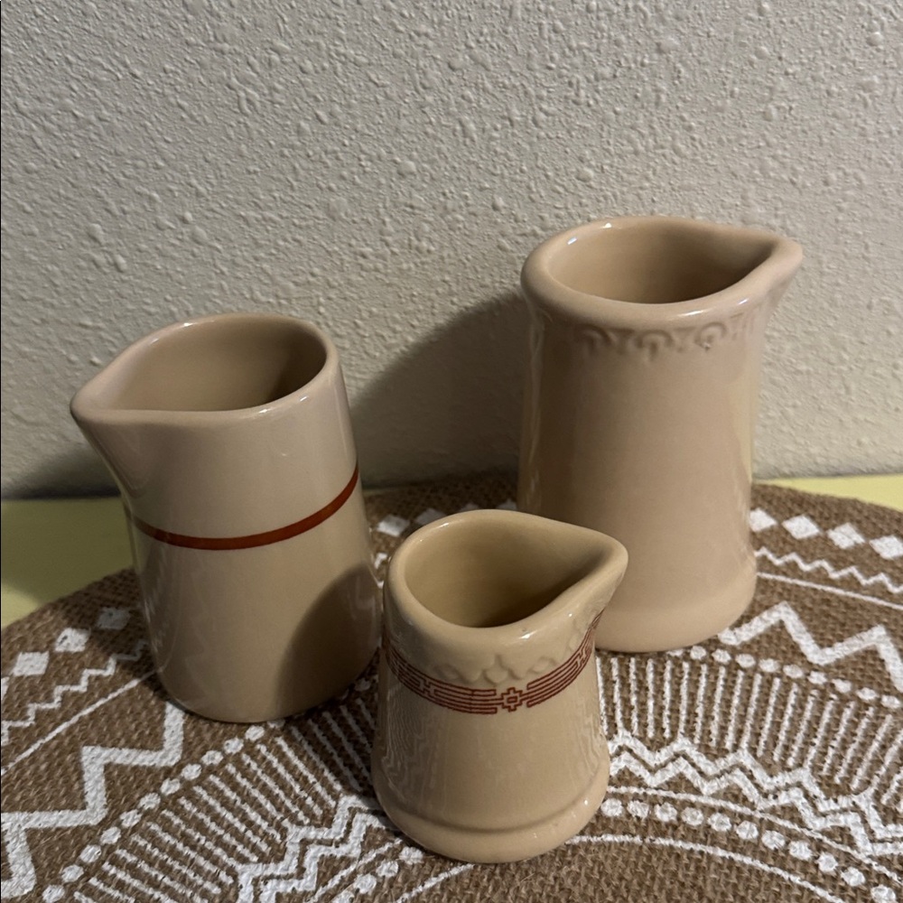 Incaware Shenango China New Castle PA USA Set of Three Cream Pitchers-various sz